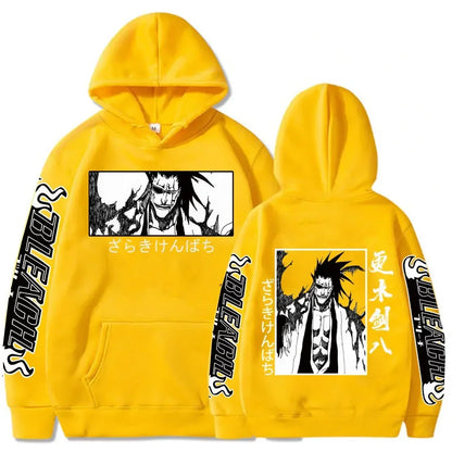 Bleach: 2K Men's Zaraki Kenpachi Hoodie Graphic Plus Size Harajuku Pullover  Sweatshirt