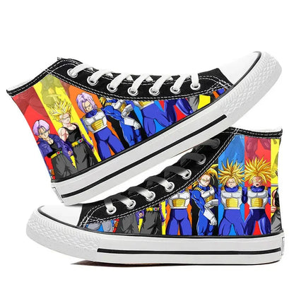 Dragon Ball:  Hand-painted graffiti printing men's high-top canvas shoes goku