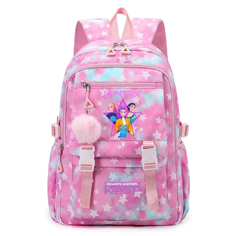 KPop Demon Hunters: Student Backpack Large Capacity Schoolbag Teenagers Student Backpack Women's Travel Laptop Bagpack