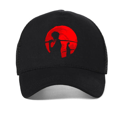 Samurai Champloo :print baseball cap Unisex Leisure adjustabl mesh trucker caps Breathable Snapback hat