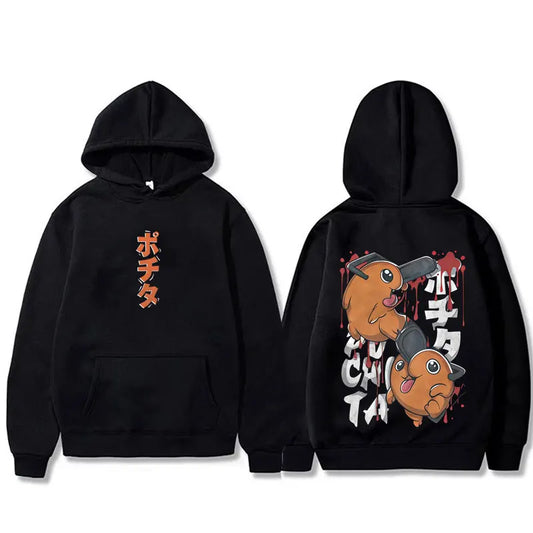 Chainsaw Man: Denji Pochita Funny Graphic Hoodie Men Women Clothing Manga Oversized Hooded Sweatshirt Male Vintage Hoodies