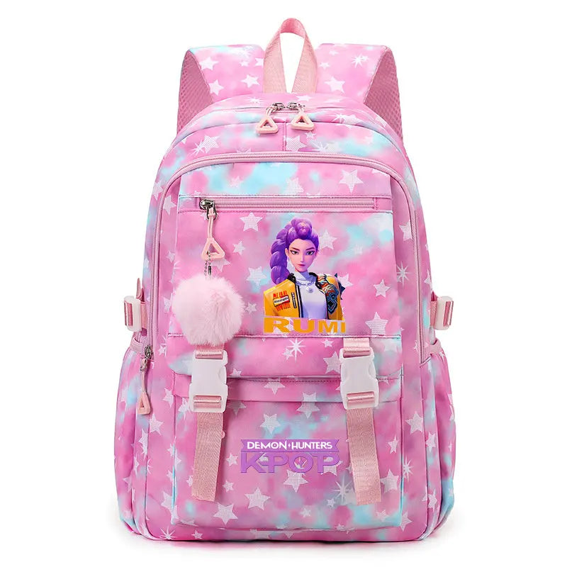 KPop Demon Hunters: Student Backpack Large Capacity Schoolbag Teenagers Student Backpack Women's Travel Laptop Bagpack