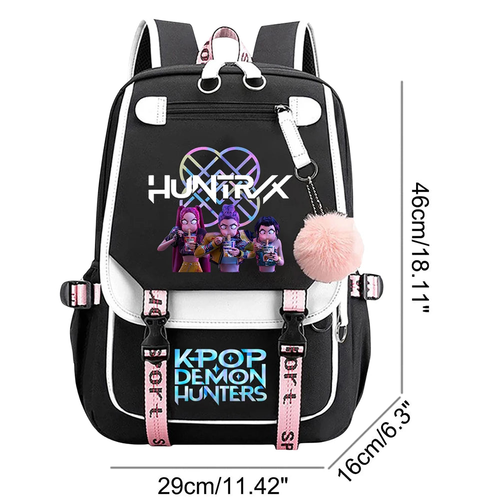 K-Pop Demon Hunters -  Bookbag Student Anime Kawaii School Bags USB Charging Backpack Teenagers Large Capacity Slayer Rucksack