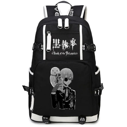 Black Butler: USB Backpack Book Bag Casual Travel Computer Men Women Girl Boys Cosplay Bag Schoolbag Laptop Bags