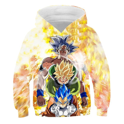 Dragon Ball Z: (KIDS) Hoodie Boys and Girls 3D Printing Sweatshirt Fashion Loose Long Sleeve Spring Autumn Goku Veget Pullover