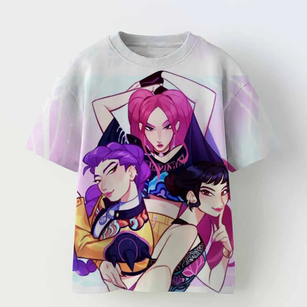 K Pop Demon Hunters: Children's T-shirts, fashionable T-shirts with movie themes, Short-Sleeved Fun T-shirt as a Gift"