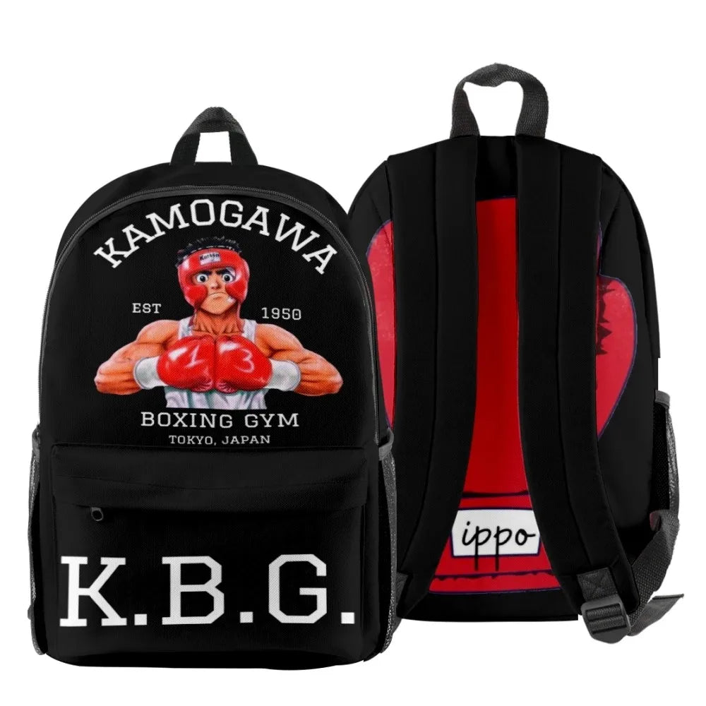 Hajime No Ippo: Kamogawa Boxing Gym KBG Backpack Logo Backpack Fashion Shopping Bag Vintage Bags Personalized School Backpack