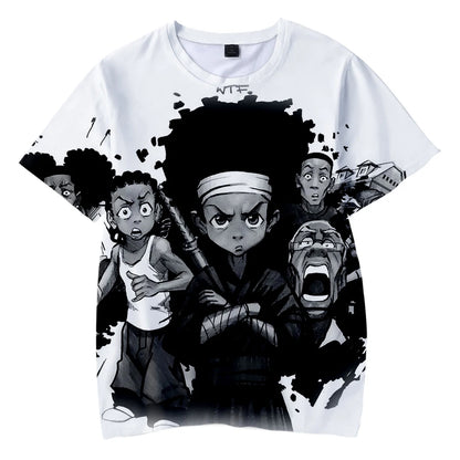 The Boondocks:  3D T-shirt O-Neck Men's Tshirt Women Short Sleeve Casual Harajuku Streetshirt Unisex Oversized Clothes