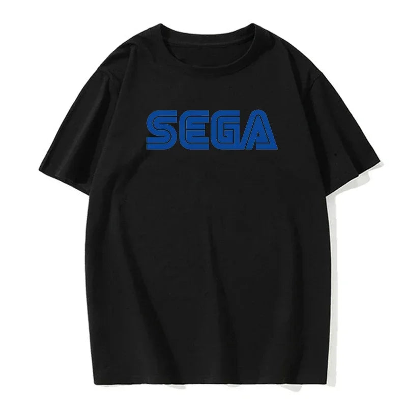 Sonic the Hedgehog: Sega Logo Men T Shirts Summer Casual Short Sleeve Fashion Streetwear Harajuku Tshirt Korea Style Game Fans Male Tees