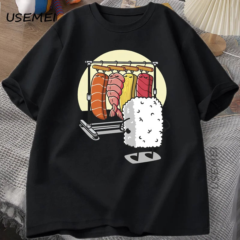 I.L.F.A: Sushi Wardrobe T Shirt Women Men Funny High Quality T-shirt Cotton Graphic T Shirts Loose Short-sleeve Pritned Tshirt Man Tops