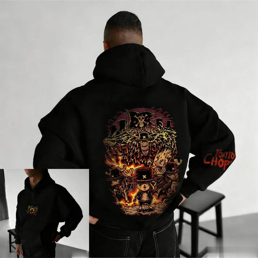 One Piece: Chopper Graphic Pullover Hoodie Men Women New Autumn Winter Streetwear Oversized Casual Anime Print Hooded Sweatshirt