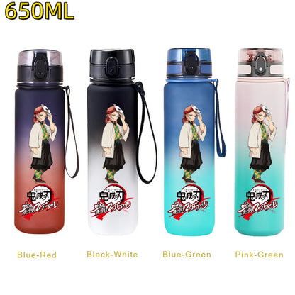 Demon Slayer: 650ML Kamado Tanjirou Water Bottle Kamado Nezuko Kochou Shinobu Fitness Drink Bottle Kettle Travel Office Jugs