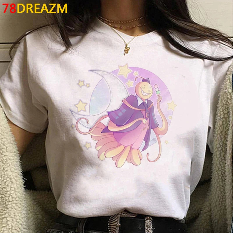 Assassination Classroom: Tshirt Clothes Women Couple  White T Shirt Casual Harajuku Kawaii Summer Top Tshirt White T Shirt