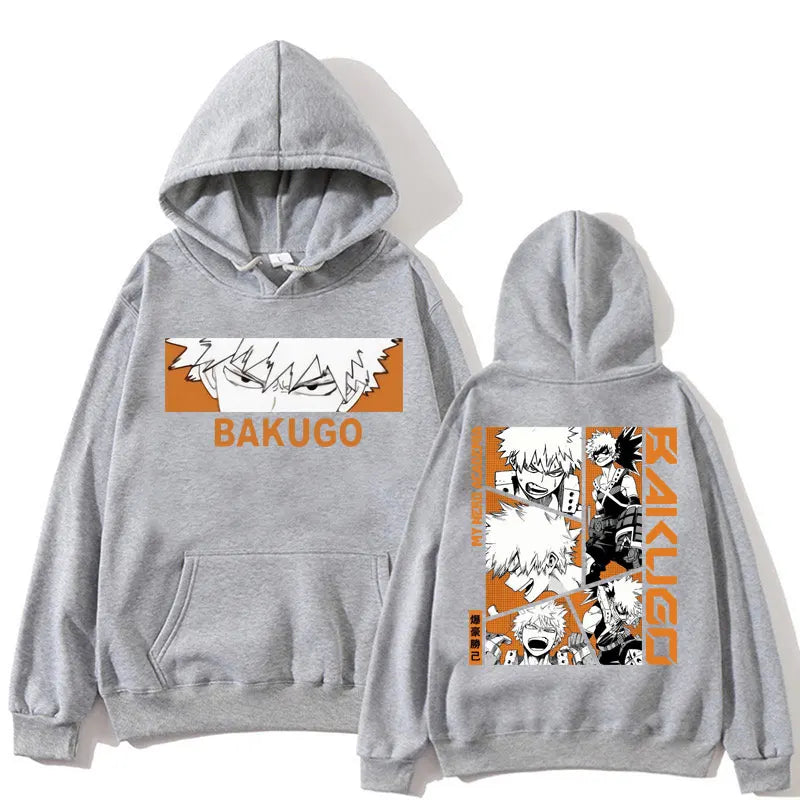 My Hero Academia: Hoodie Bakugou Katsuki Trend Harajuku Manga Long Sleeve Men Women Fleece Loose Pullover Streetwear