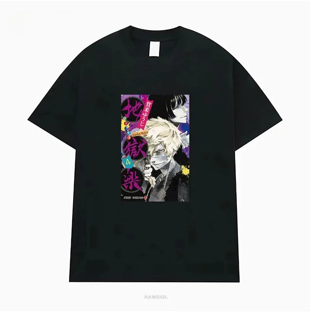 Hell's Paradise: Jigokuraku Short Sleeve T-Shirt Anime Cartoon Print Breathable Cotton Youth Fashion Summer Wear