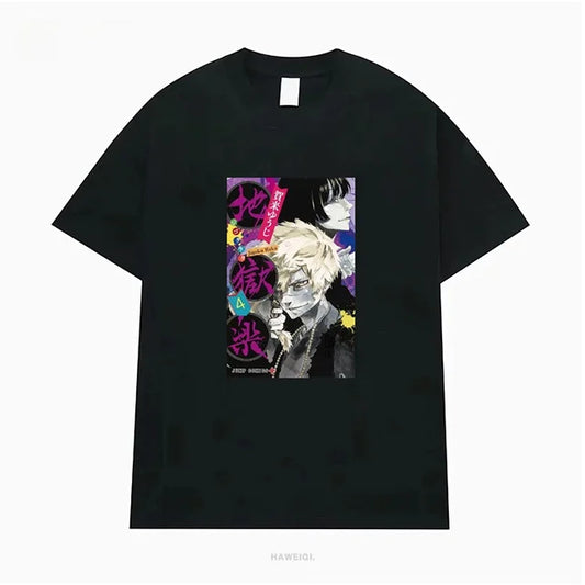 Hell's Paradise: Jigokuraku Short Sleeve T-Shirt Anime Cartoon Print Breathable Cotton Youth Fashion Summer Wear