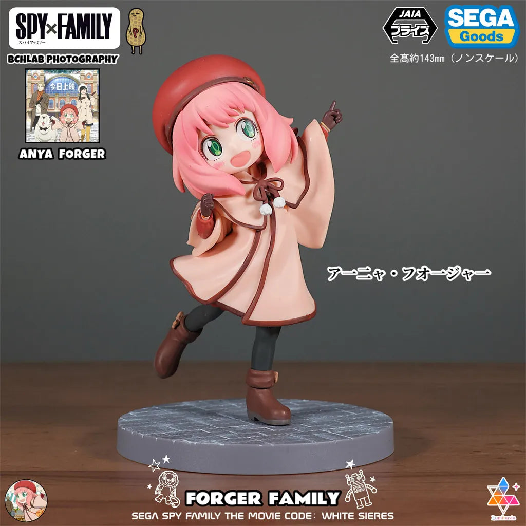 Spy x Family: Official SEGA Toy PM Series CODE White Movie Winter Outfit Statue Model Anya Yor Loid Forger Figure Anime Collectible