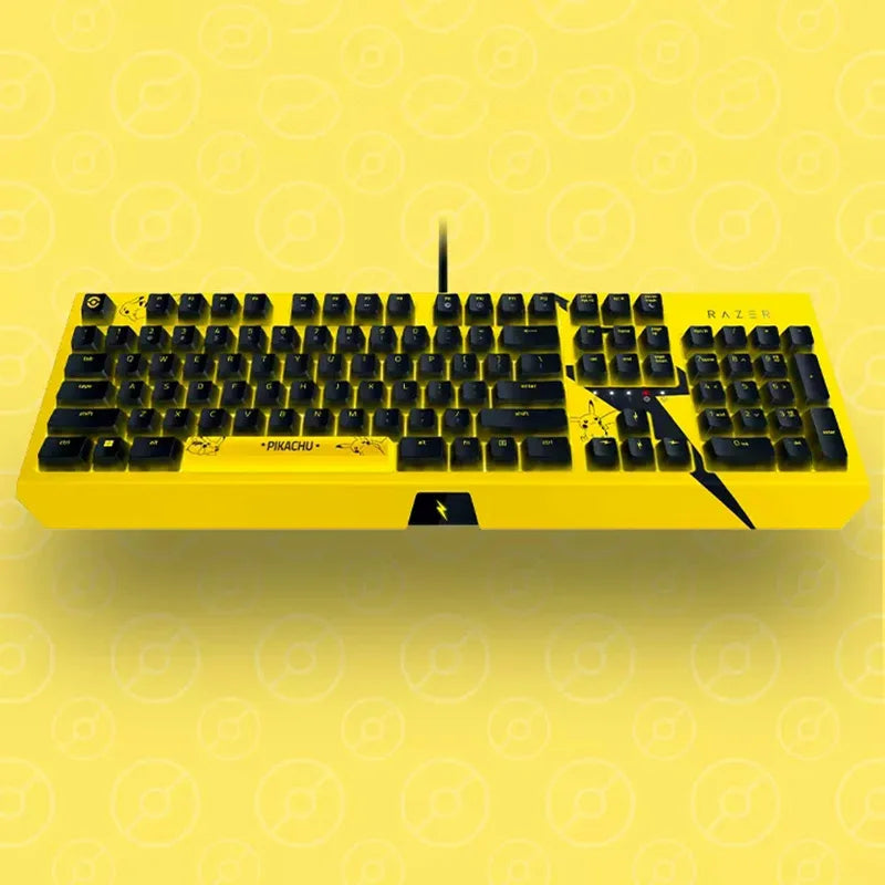 Pokemon: Pikachu Limited Edition 104 Key Wired Computer Gaming Mechanical Keyboard (Green Switch) Collection Mode