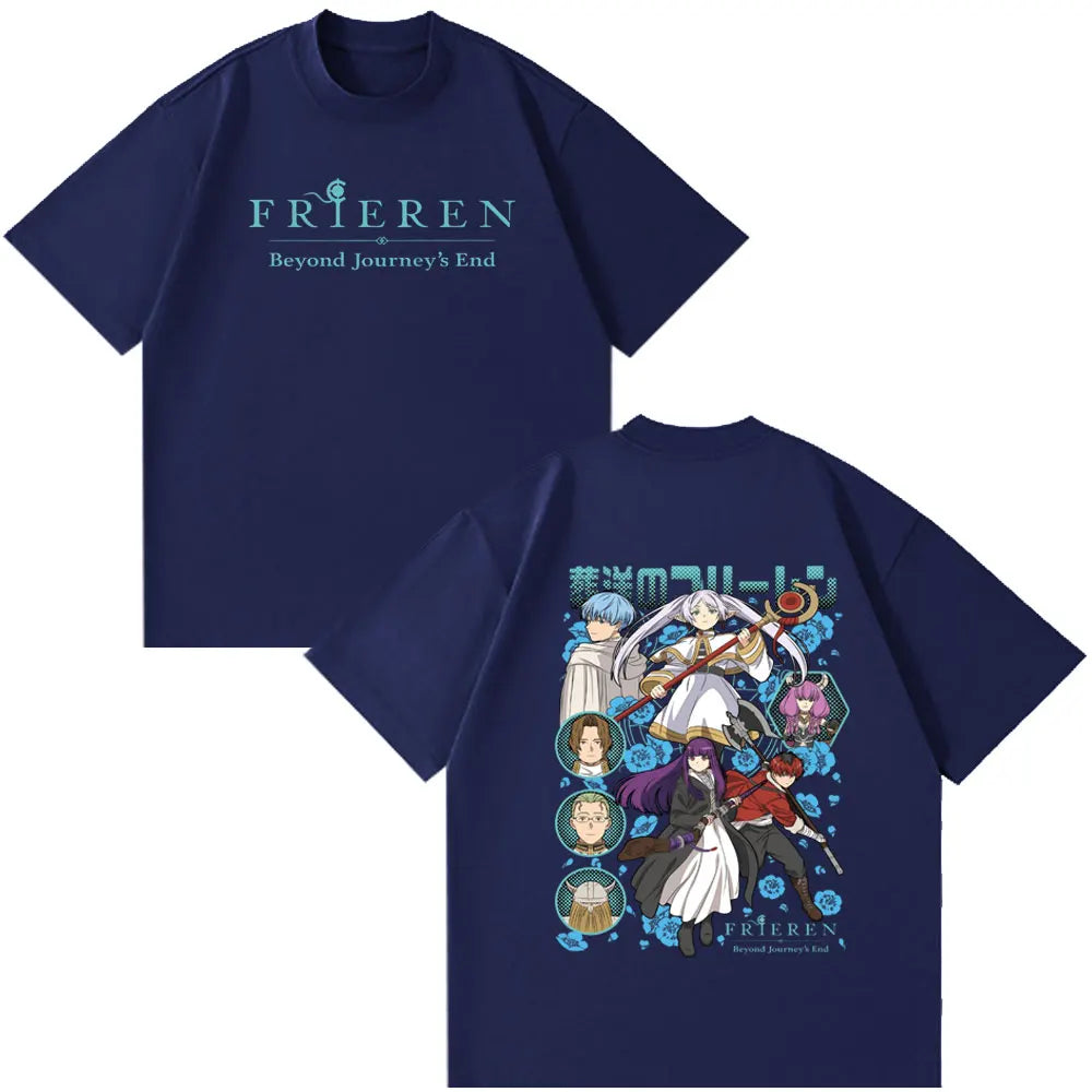 Frieren: Beyond Journey's End -- Frieren Fern Stark Himmel T-shirt Men Women Tee Tops Fashion Harajuku Cotton Casual T-shirts