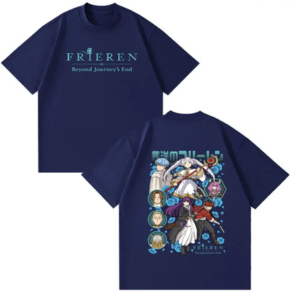 Frieren: Beyond Journey's End -- Frieren Fern Stark Himmel T-shirt Men Women Tee Tops Fashion Harajuku Cotton Casual T-shirts