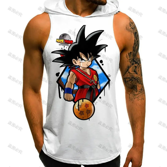 Dragon Ball Z: Bodybuilding Man Fashion Sleeveless Vests Super Saiyan Goku Men's Clothes Tops