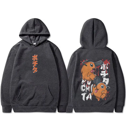 Chainsaw Man: Denji Pochita Funny Graphic Hoodie Men Women Clothing Manga Oversized Hooded Sweatshirt Male Vintage Hoodies
