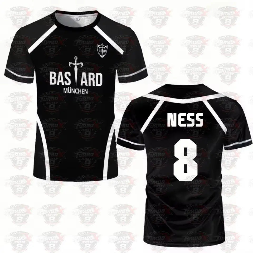 Blue Lock: Anime Shirt Black And White Maillot Men's Football T-shirt Kaiser Isagi Training Breathable Sports Men's T-shirt