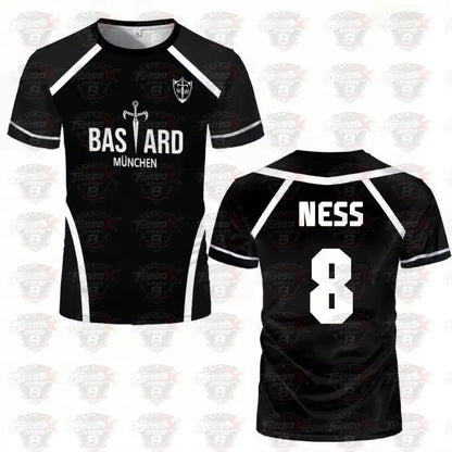Blue Lock: Anime Shirt Black And White Maillot Men's Football T-shirt Kaiser Isagi Training Breathable Sports Men's T-shirt