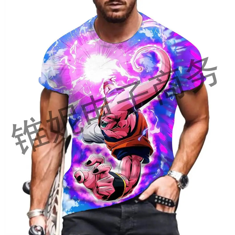 Dragon Ball Z: Men's T Shirt Vegeta Majin Buu Goku 2024 Short Sleeve Fashion