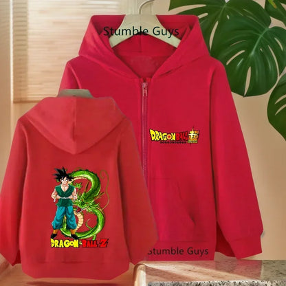 Dragon Ball Z: (KIDS) Zipper Hoodie Clothes Goku Spring Autumn Sweatshirt Children's Tops