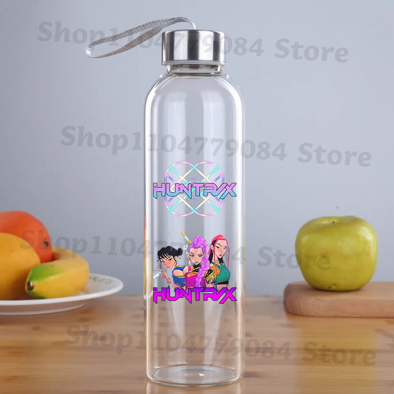 KPop Demon Hunters: Transparent Water Cup for Men Women Anime Cartoon Simple Cups Students Portable Fashion Water Bottle Gifts