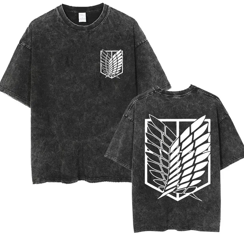 Attack on Titan: Men Women Cartoon Manga Merch Tshirt Men's Oversized T Shirts Washed Vintage Anime Attack on Titan Reiner Braun Graphic T-shirts