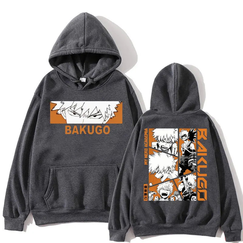 My Hero Academia: Hoodie Bakugou Katsuki Trend Harajuku Manga Long Sleeve Men Women Fleece Loose Pullover Streetwear