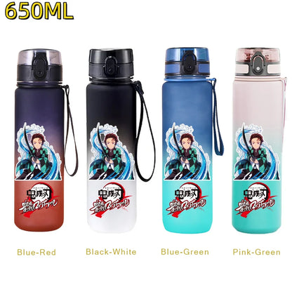 Demon Slayer: 650ML Kamado Tanjirou Water Bottle Kamado Nezuko Kochou Shinobu Fitness Drink Bottle Kettle Travel Office Jugs
