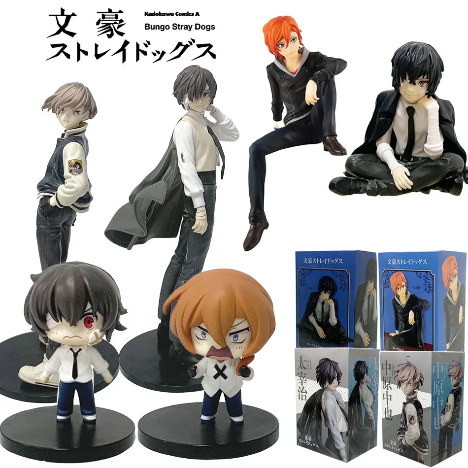 Bungo Stray Dogs:  7-22cm Dazai Osamu Noodles Press Figure Japanese Cartoon Figurines Collection Cute Toys