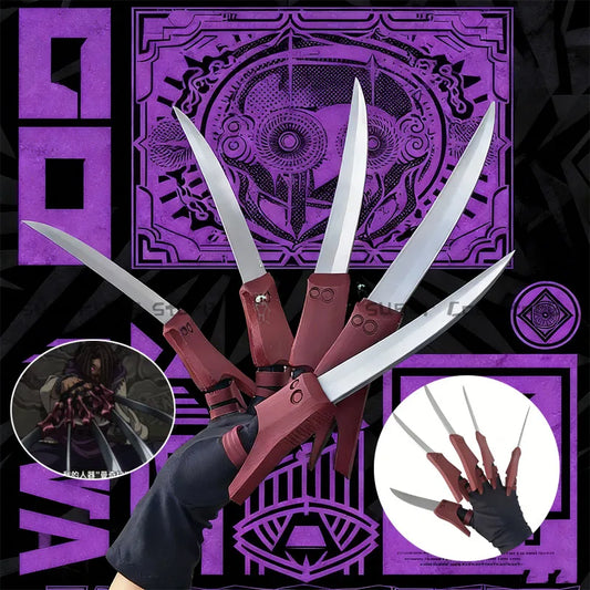 Gachiakuta: Jabber Wonger Cosplay Prop 3D Printing Silver Bracelet Ring Nails Accessories Full Set Halloween Party Adult