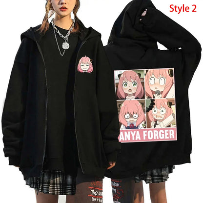 Spy x Family: Anya Forger Printed Zipper Hooded Fashion Women Men Zip Sweatshirt Casual Sport Hoodie Long Sleeve Top