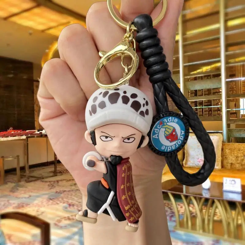 One Piece: Keychain with Cartoon Luffy and Zoro Characters, Ideal for Cosplay Accessories and Gifts