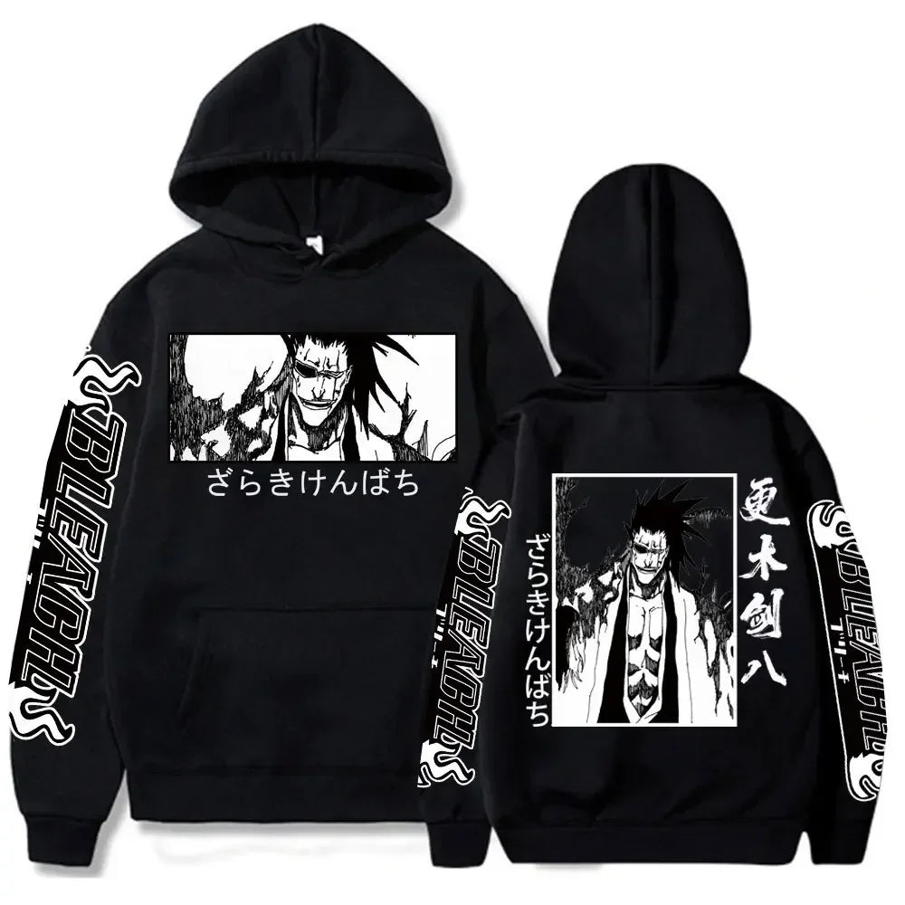 Bleach: 2K Men's Zaraki Kenpachi Hoodie Graphic Plus Size Harajuku Pullover  Sweatshirt