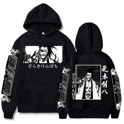 Bleach: 2K Men's Zaraki Kenpachi Hoodie Graphic Plus Size Harajuku Pullover  Sweatshirt