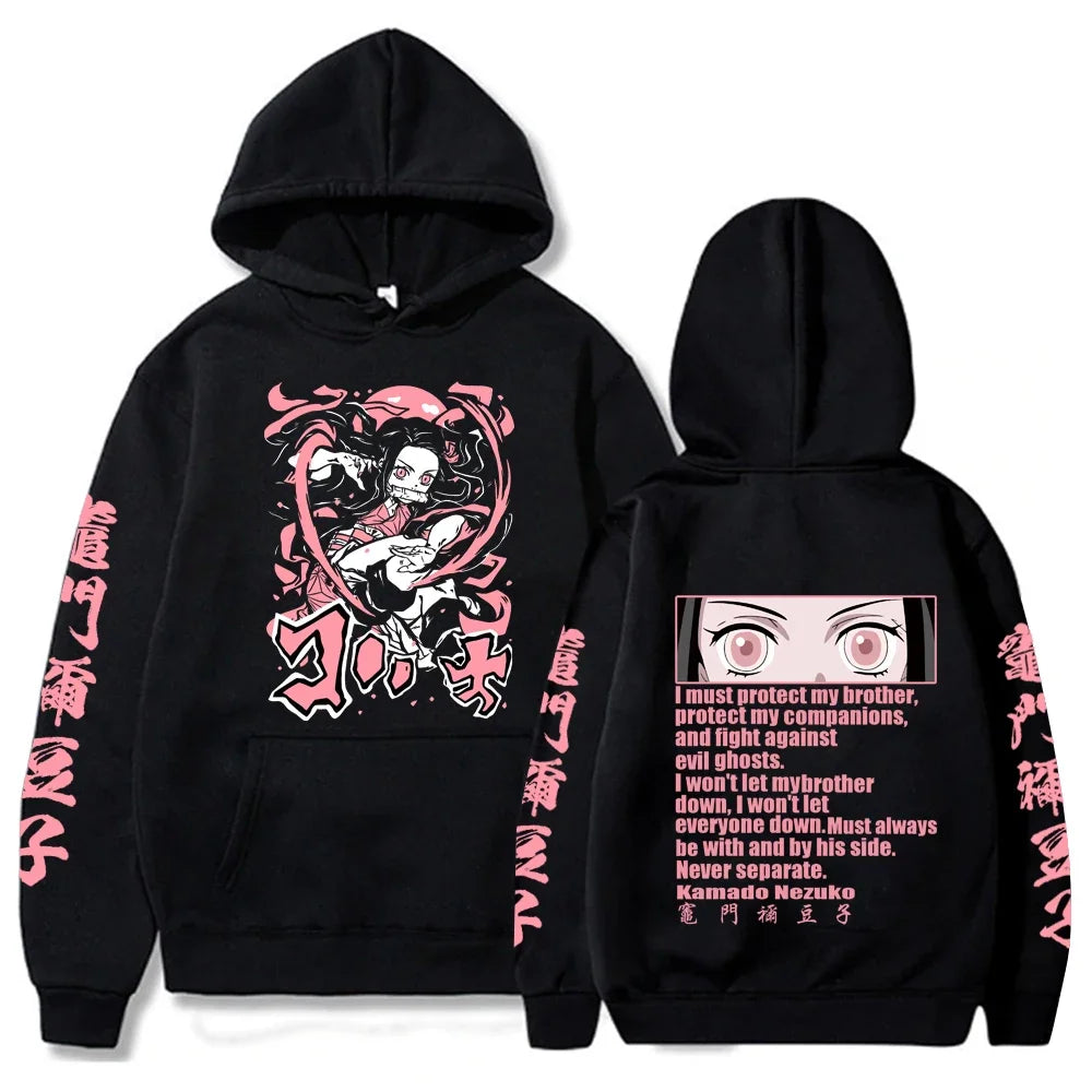 Demon Slayer: Tomioka Giyuu Japan Anime Printed Plus Size Hoodie Women Sweatshirts Winter Warm Unisex Casual Streetwear