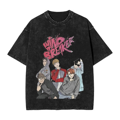 Wind Breaker: Jo Togame Washed T Shirt Novelty Harajuku Oversize Tee T-Shirts 100% Cotton