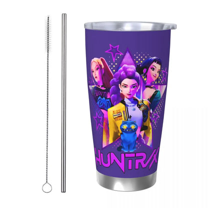 KPop Demon Hunters - Derpy  Insulated Tumbler with Lid Vacuum Thermal Mug Outdoor Travel Car Bottle Cup, 20oz