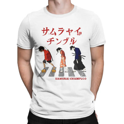 Samurai Champloo: Walking Fuu Mugen Jin T Shirts Men Pure Cotton Funny T-Shirts Round Neck Tees Short Sleeve Clothes Printed