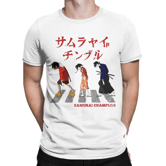 Samurai Champloo: Walking Fuu Mugen Jin T Shirts Men Pure Cotton Funny T-Shirts Round Neck Tees Short Sleeve Clothes Printed