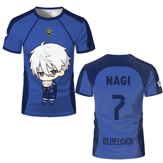 Blue Lock: (KIDS) Eleven Jersey Isagi Nagi Cute Pattern T-shirt Character Print Tops Kid's T Shirts