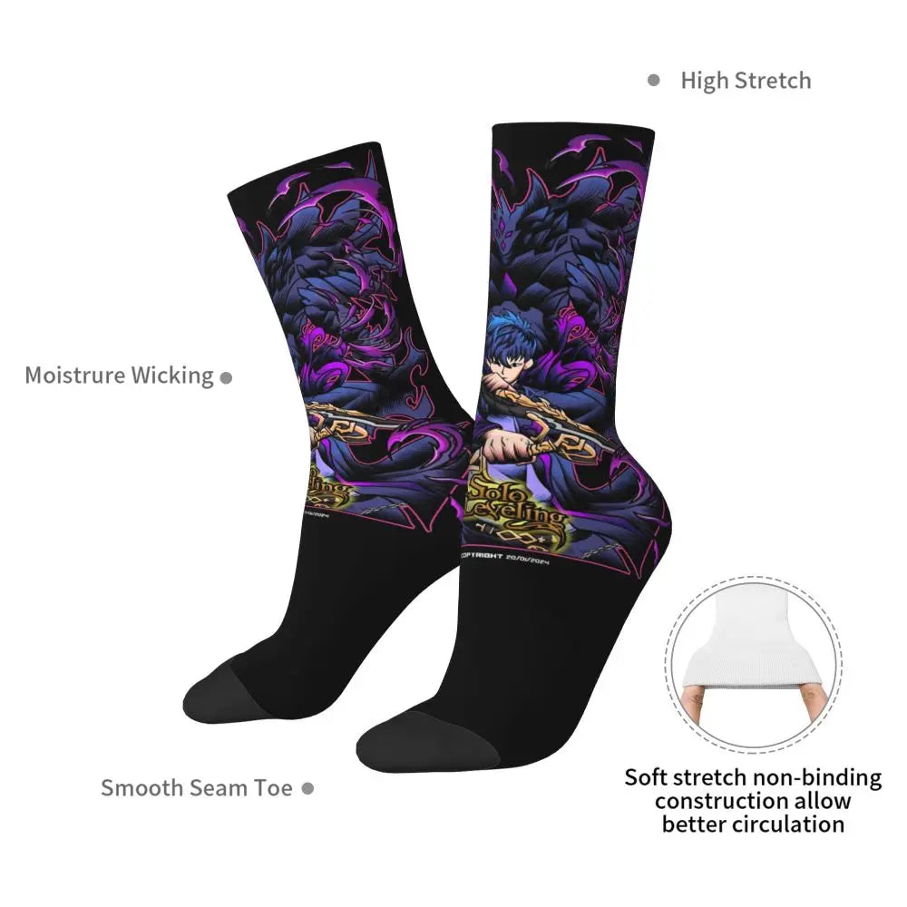 Solo Leveling: Sung jinwoo Shadow Monarch Socks,Leisure Beautiful printing Suitable for all seasons Dressing Gifts