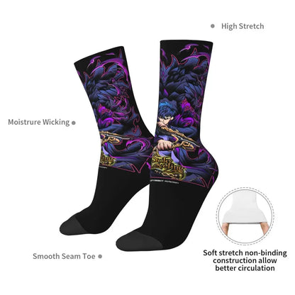 Solo Leveling: Sung jinwoo Shadow Monarch Socks,Leisure Beautiful printing Suitable for all seasons Dressing Gifts