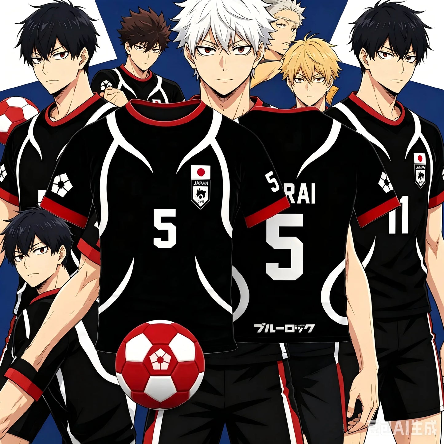 Blue Lock: Japan U20 Black Cartoon Anime Cosplay Men Jersey Summer Short Sleeve Children Tee Tops Quick-dry Fashion Women T-shirt