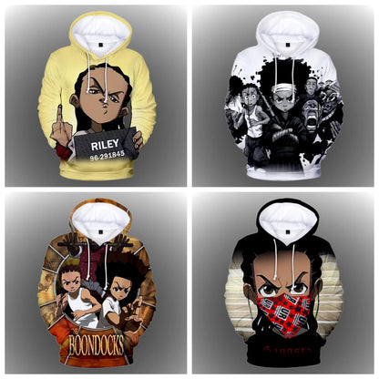 The Boondocks: Hoodies 3D Fashion Long Sleeve Sweatshirt Men's Hoodie Adult Casual Harajuku Streetwear Unisex Oversized Clothes